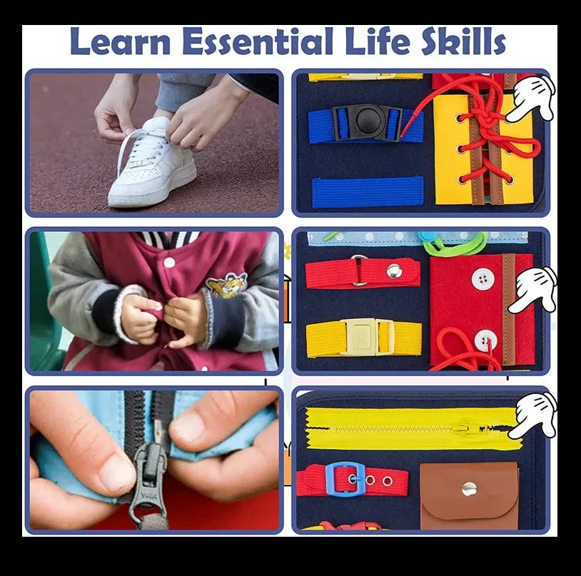 Busy Board Montessori Toys for Toddlers Sensory Toy Preschool Learning Educational Travel Activities For Boys Fine Motor Skills